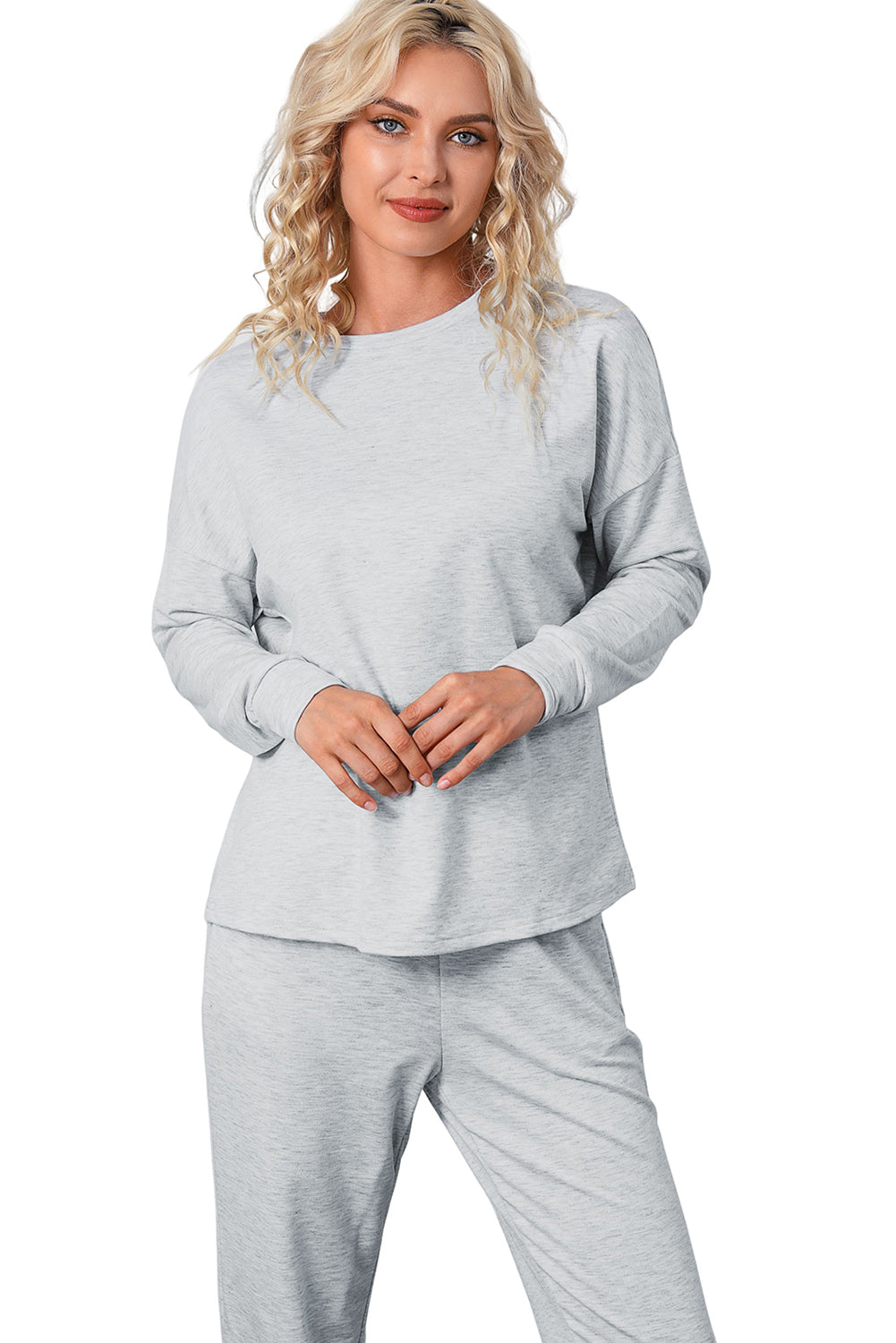 Spinach Green Long Sleeve Pullover and Jogger Pants Lounge Set