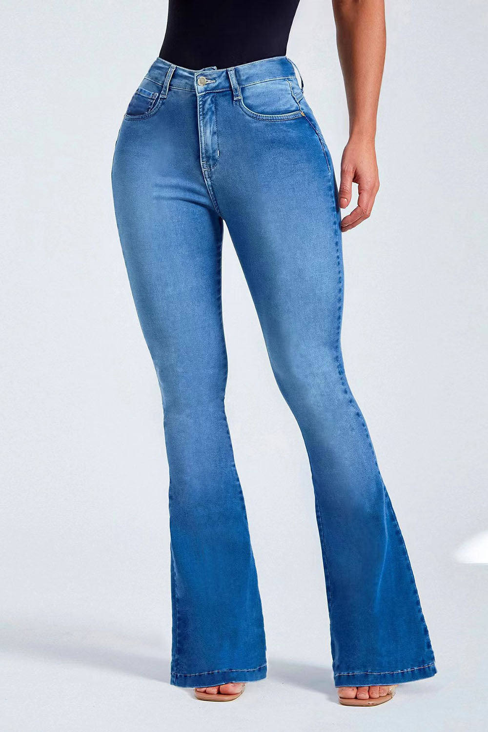 Buttoned Long Jeans