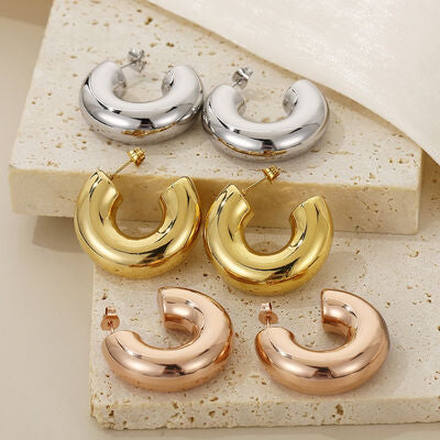 Stainless Steel C-Hoop Earrings