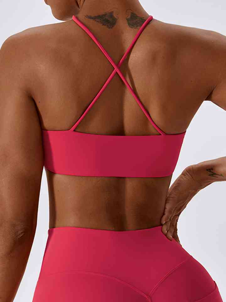 Cropped Halter Neck Sports Bra