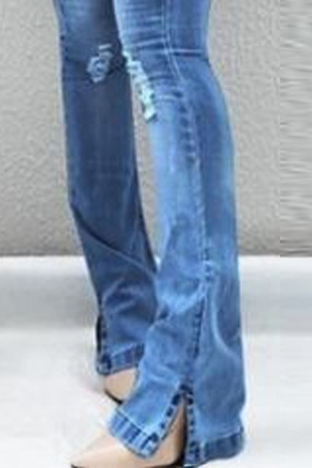 Buttoned Slit Jeans