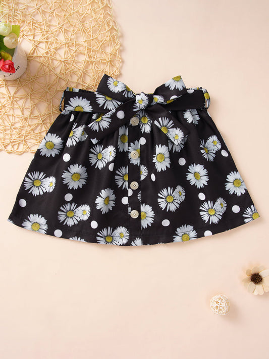 Bow Front Buttoned Skirt