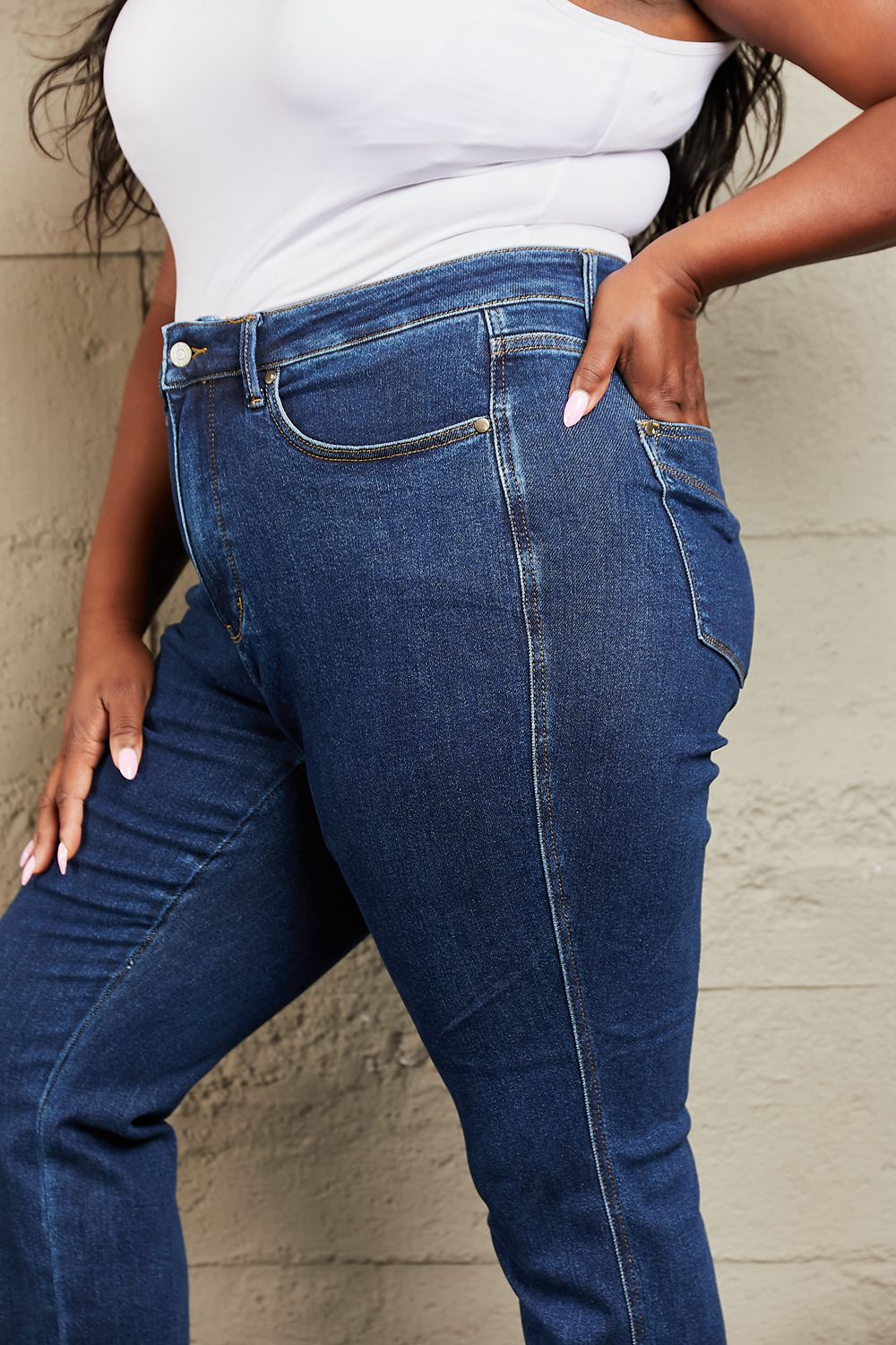 Judy Blue Kailee Full Size Tummy Control High Waisted Straight Jeans