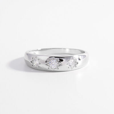 925 Sterling Silver Inlaid Zircon Ring